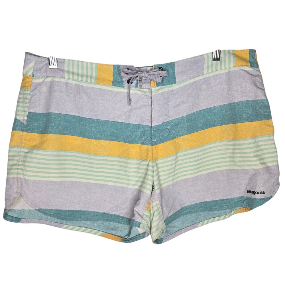 Patagonia Womens Wavefarer Board Shorts Swim Surf Striped Beach Quick Dry 16